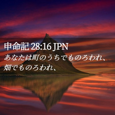 Picture 02 - 申命記 28:16 JPN - あなたは町のうちでものろわれ、畑 - Bible Verse Picture