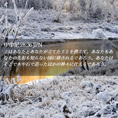 Picture 02 - 申命記 28:36 JPN - 主はあなたとあなたが立てた王とを - Bible Verse Picture