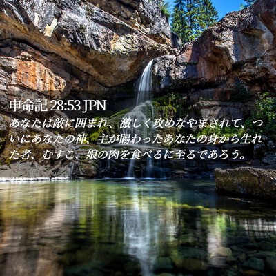 Picture 02 - 申命記 28:53 JPN - あなたは敵に囲まれ、激しく攻めな - Bible Verse Picture