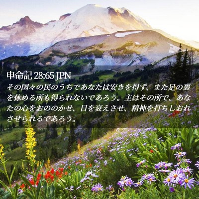 Picture 02 - 申命記 28:65 JPN - その国々の民のうちであなたは安き - Bible Verse Picture
