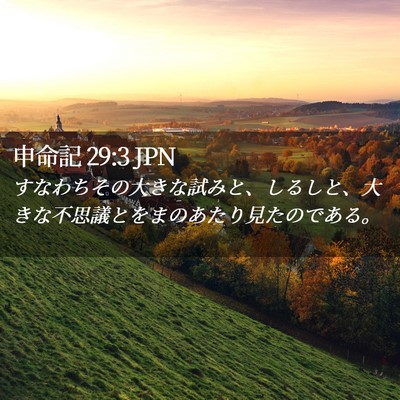 Picture 02 - 申命記 29:3 JPN - すなわちその大きな試みと、しるし - Bible Verse Picture