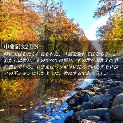Picture 02 - 申命記 3:2 JPN - 時に主はわたしに言われた、『彼を - Bible Verse Picture
