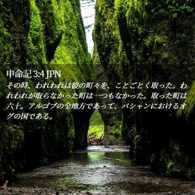 Picture 02 - 申命記 3:4 JPN - その時、われわれは彼の町々を、こ - Bible Verse Picture