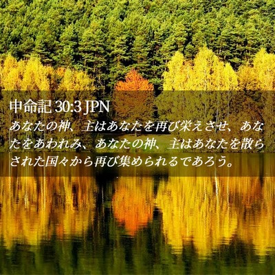 Picture 02 - 申命記 30:3 JPN - あなたの神、主はあなたを再び栄え - Bible Verse Picture