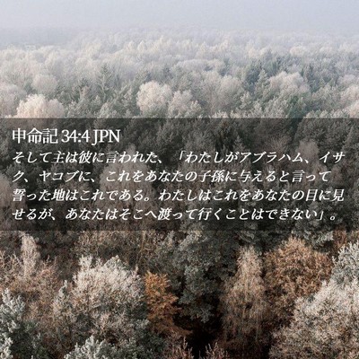 Picture 02 - 申命記 34:4 JPN - そして主は彼に言われた、「わたし - Bible Verse Picture