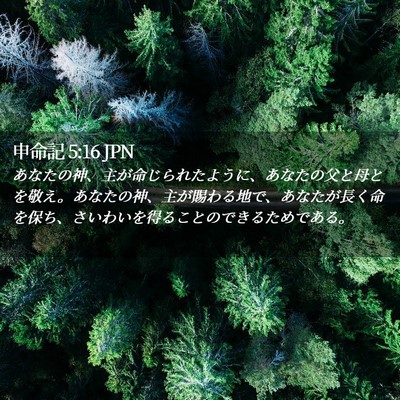 Picture 02 - 申命記 5:16 JPN - あなたの神、主が命じられたように - Bible Verse Picture