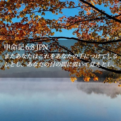 Picture 02 - 申命記 6:8 JPN - またあなたはこれをあなたの手につ - Bible Verse Picture