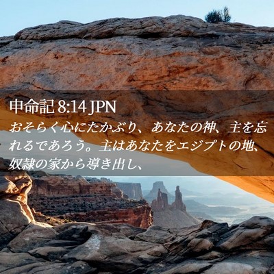 Picture 02 - 申命記 8:14 JPN - おそらく心にたかぶり、あなたの神 - Bible Verse Picture