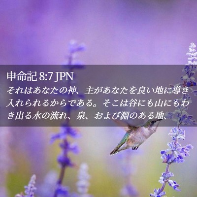 Picture 02 - 申命記 8:7 JPN - それはあなたの神、主があなたを良 - Bible Verse Picture