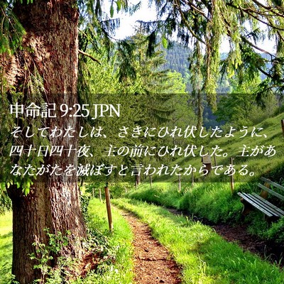 Picture 02 - 申命記 9:25 JPN - そしてわたしは、さきにひれ伏した - Bible Verse Picture