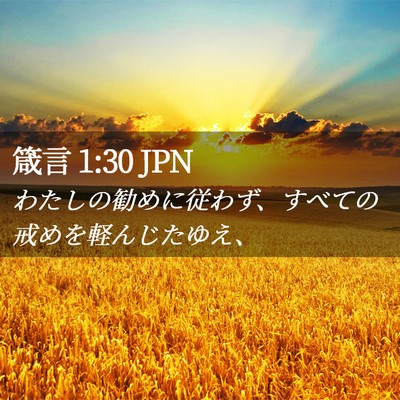 Picture 02 - 箴言 1:30 JPN - わたしの勧めに従わず、すべての戒 - Bible Verse Picture