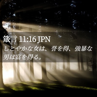 Picture 02 - 箴言 11:16 JPN - しとやかな女は、誉を得、強暴な男 - Bible Verse Picture