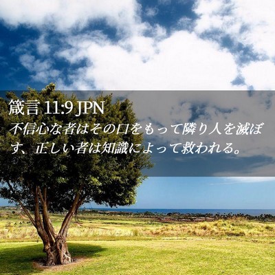 Picture 02 - 箴言 11:9 JPN - 不信心な者はその口をもって隣り人 - Bible Verse Picture