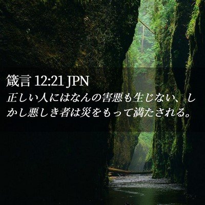 Picture 02 - 箴言 12:21 JPN - 正しい人にはなんの害悪も生じない - Bible Verse Picture