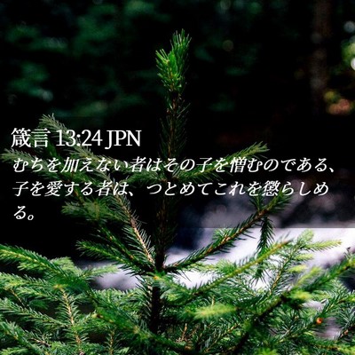 Picture 02 - 箴言 13:24 JPN - むちを加えない者はその子を憎むの - Bible Verse Picture