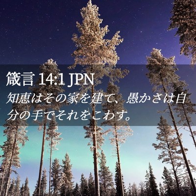 Picture 02 - 箴言 14:1 JPN - 知恵はその家を建て、愚かさは自分 - Bible Verse Picture