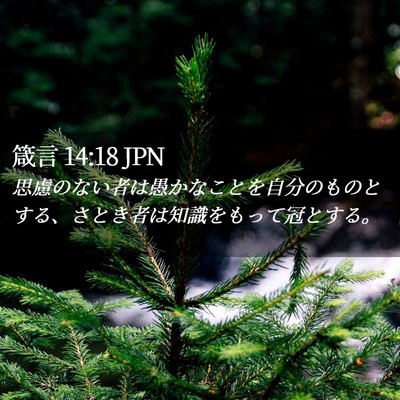 Picture 02 - 箴言 14:18 JPN - 思慮のない者は愚かなことを自分の - Bible Verse Picture