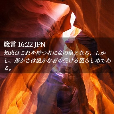 Picture 02 - 箴言 16:22 JPN - 知恵はこれを持つ者に命の泉となる - Bible Verse Picture