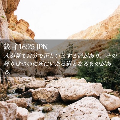Picture 02 - 箴言 16:25 JPN - 人が見て自分で正しいとする道があ - Bible Verse Picture