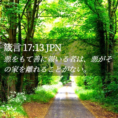 Picture 02 - 箴言 17:13 JPN - 悪をもて善に報いる者は、悪がその - Bible Verse Picture