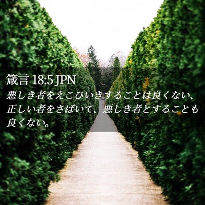 Picture 02 - 箴言 18:5 JPN - 悪しき者をえこひいきすることは良 - Bible Verse Picture