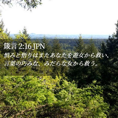 Picture 02 - 箴言 2:16 JPN - 慎みと悟りはまたあなたを遊女から - Bible Verse Picture