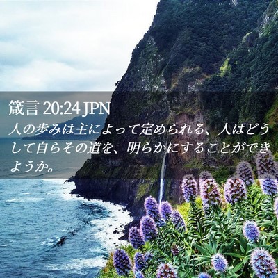 Picture 02 - 箴言 20:24 JPN - 人の歩みは主によって定められる、 - Bible Verse Picture