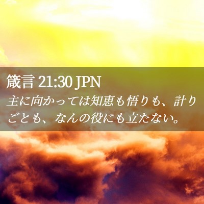Picture 02 - 箴言 21:30 JPN - 主に向かっては知恵も悟りも、計り - Bible Verse Picture