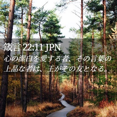 Picture 02 - 箴言 22:11 JPN - 心の潔白を愛する者、その言葉の上 - Bible Verse Picture