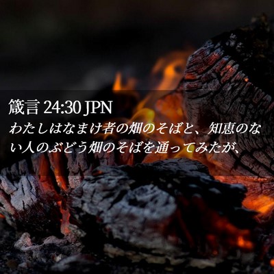 Picture 02 - 箴言 24:30 JPN - わたしはなまけ者の畑のそばと、知 - Bible Verse Picture