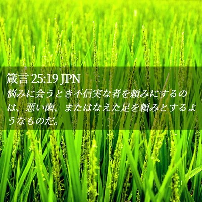Picture 02 - 箴言 25:19 JPN - 悩みに会うとき不信実な者を頼みに - Bible Verse Picture