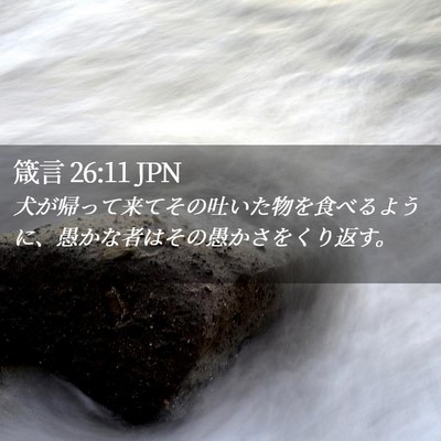 Picture 02 - 箴言 26:11 JPN - 犬が帰って来てその吐いた物を食べ - Bible Verse Picture