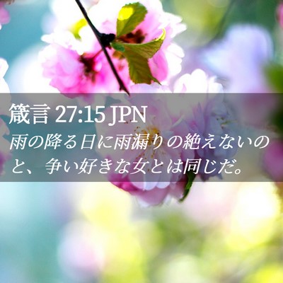 Picture 02 - 箴言 27:15 JPN - 雨の降る日に雨漏りの絶えないのと - Bible Verse Picture