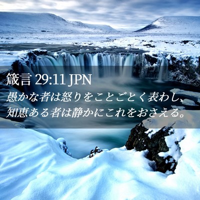 Picture 02 - 箴言 29:11 JPN - 愚かな者は怒りをことごとく表わし - Bible Verse Picture