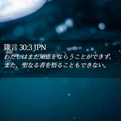Picture 02 - 箴言 30:3 JPN - わたしはまだ知恵をならうことがで - Bible Verse Picture