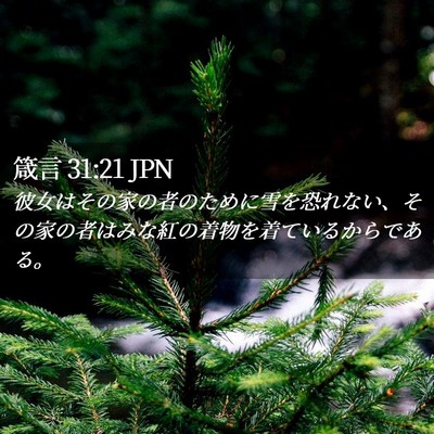 Picture 02 - 箴言 31:21 JPN - 彼女はその家の者のために雪を恐れ - Bible Verse Picture