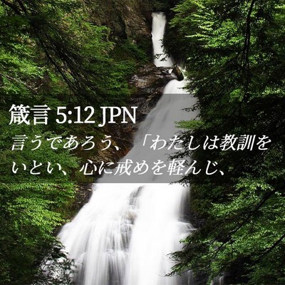 Picture 02 - 箴言 5:12 JPN - 言うであろう、「わたしは教訓をい - Bible Verse Picture