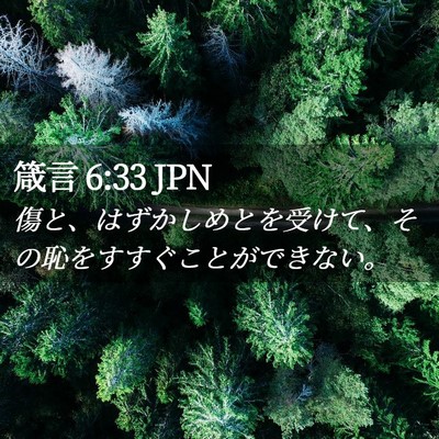 Picture 02 - 箴言 6:33 JPN - 傷と、はずかしめとを受けて、その - Bible Verse Picture