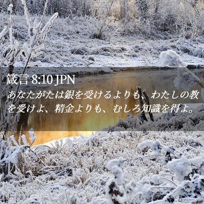 Picture 02 - 箴言 8:10 JPN - あなたがたは銀を受けるよりも、わ - Bible Verse Picture