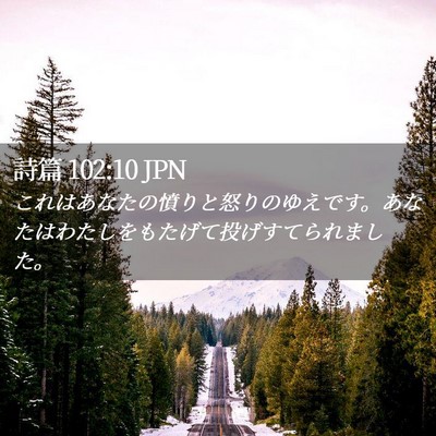 Picture 02 - 詩篇 102:10 JPN - これはあなたの憤りと怒りのゆえで - Bible Verse Picture