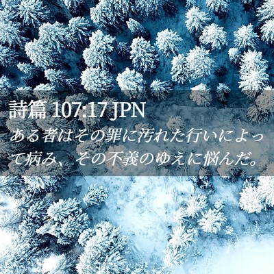 Picture 02 - 詩篇 107:17 JPN - ある者はその罪に汚れた行いによっ - Bible Verse Picture