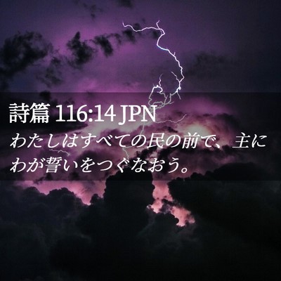 Picture 02 - 詩篇 116:14 JPN - わたしはすべての民の前で、主にわ - Bible Verse Picture