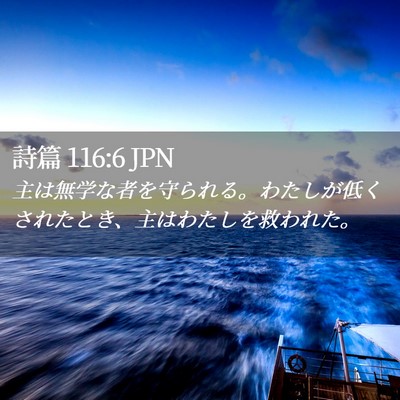 Picture 02 - 詩篇 116:6 JPN - 主は無学な者を守られる。わたしが - Bible Verse Picture