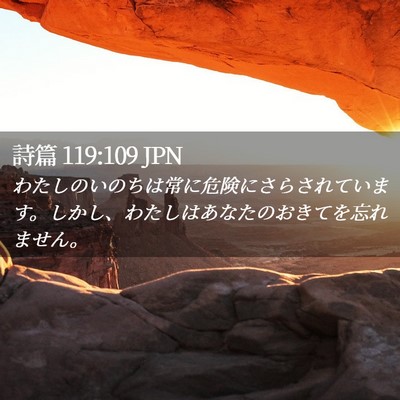 Picture 02 - 詩篇 119:109 JPN - わたしのいのちは常に危険にさらさ - Bible Verse Picture