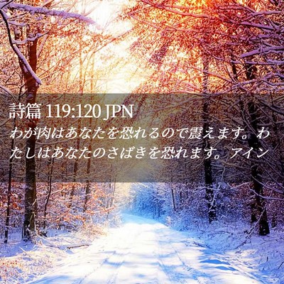Picture 02 - 詩篇 119:120 JPN - わが肉はあなたを恐れるので震えま - Bible Verse Picture