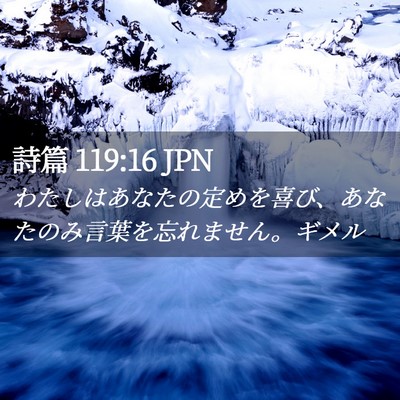 Picture 02 - 詩篇 119:16 JPN - わたしはあなたの定めを喜び、あな - Bible Verse Picture