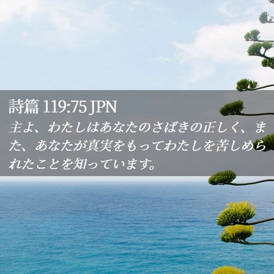 Picture 02 - 詩篇 119:75 JPN - 主よ、わたしはあなたのさばきの正 - Bible Verse Picture