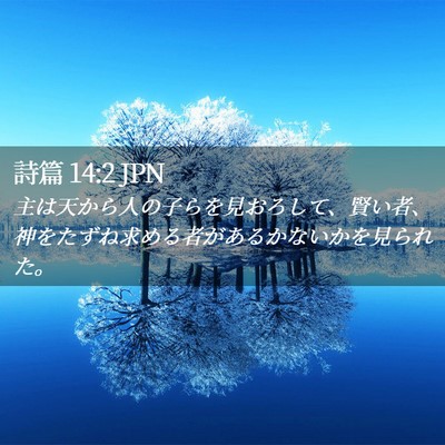 Picture 02 - 詩篇 14:2 JPN - 主は天から人の子らを見おろして、 - Bible Verse Picture