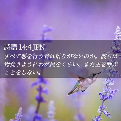 Picture 02 - 詩篇 14:4 JPN - すべて悪を行う者は悟りがないのか - Bible Verse Picture