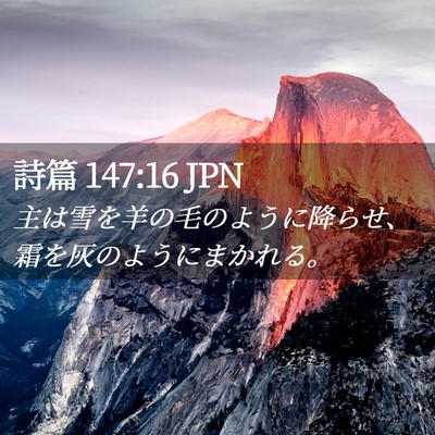 Picture 02 - 詩篇 147:16 JPN - 主は雪を羊の毛のように降らせ、霜 - Bible Verse Picture